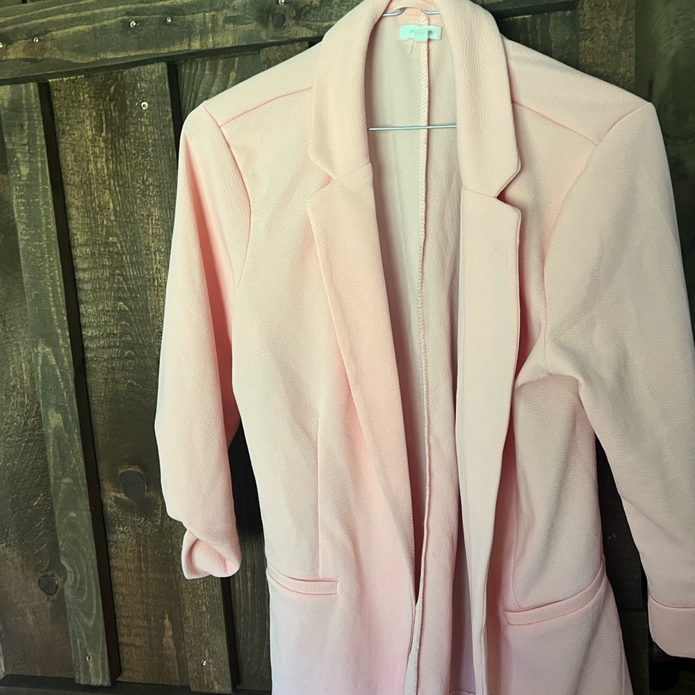 Maurices Pink Blazer Structured Suit Jacket